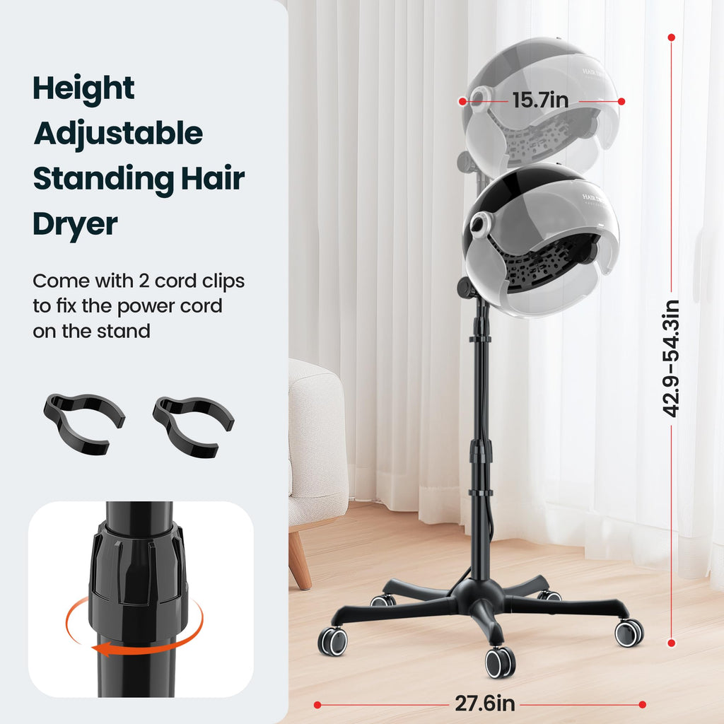 Ionic Hooded Hair Dryer 1875W Gray G334