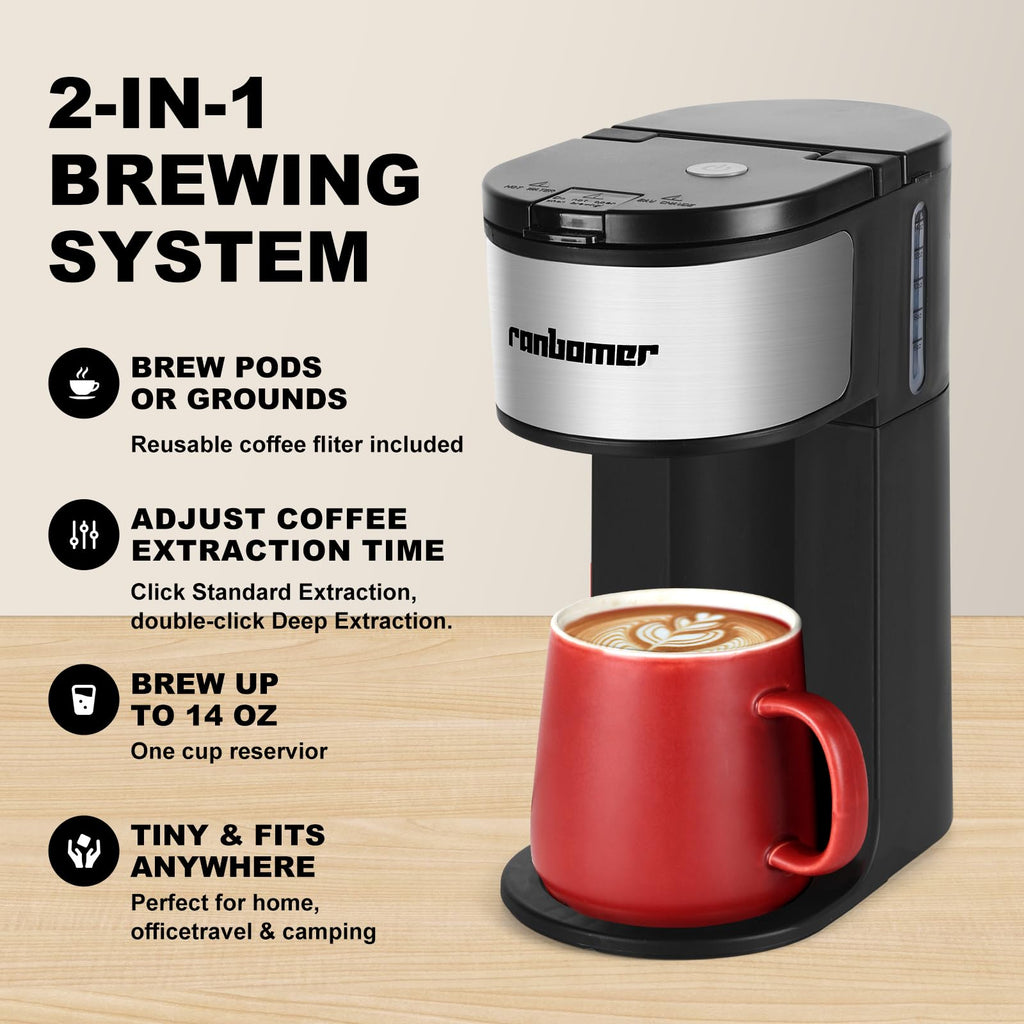 K Cup Single Serve Coffee Maker 2 in 1 C43275