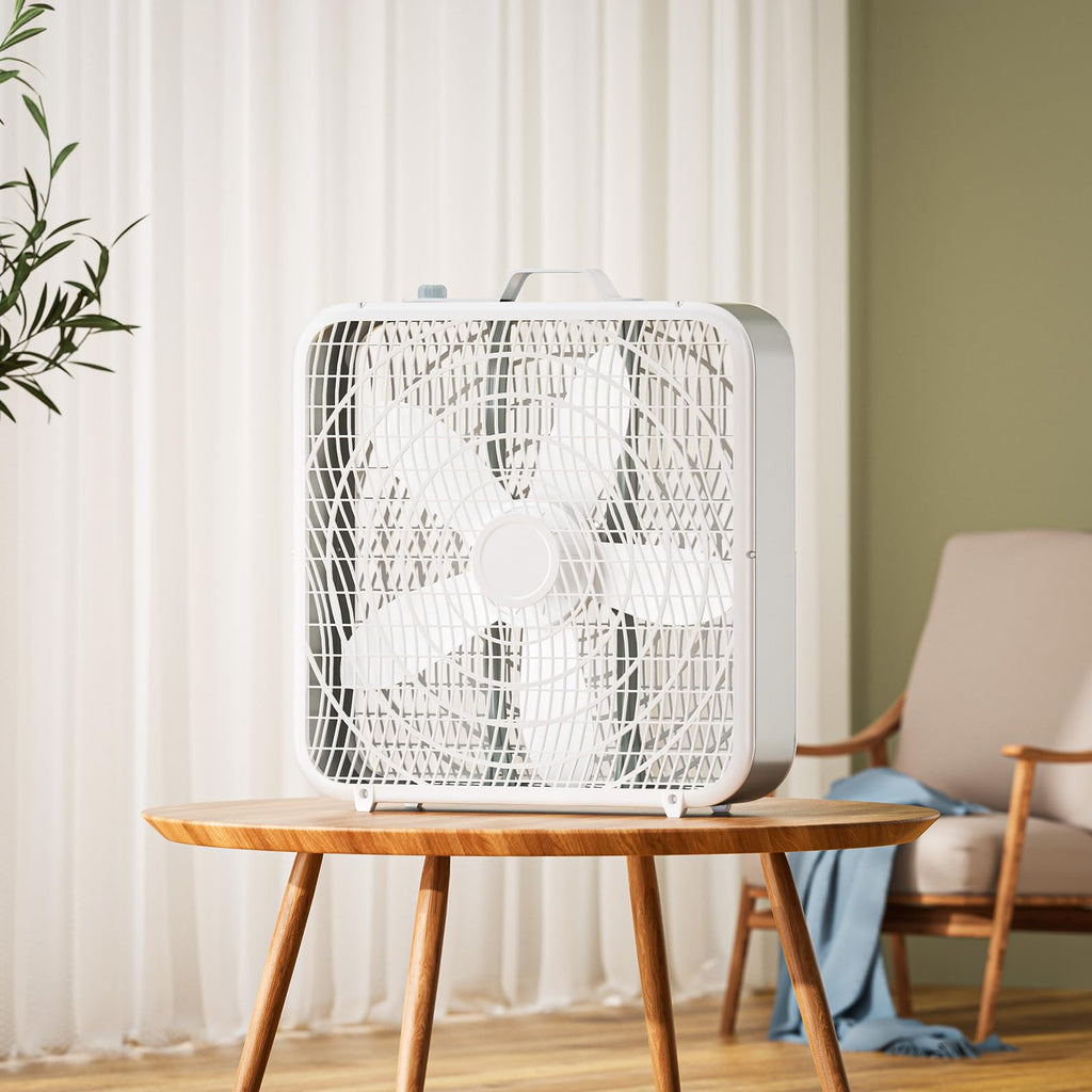 20” Box Floor Fan, 3-Speed White K9325