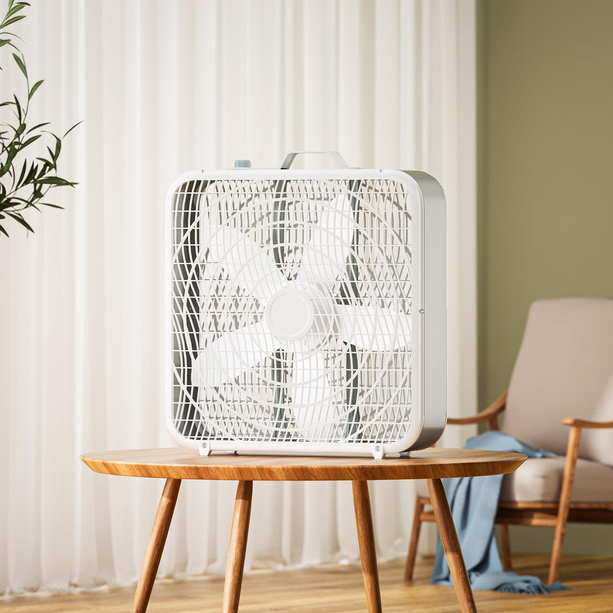 20” Box Floor Fan, 3-Speed White K9325