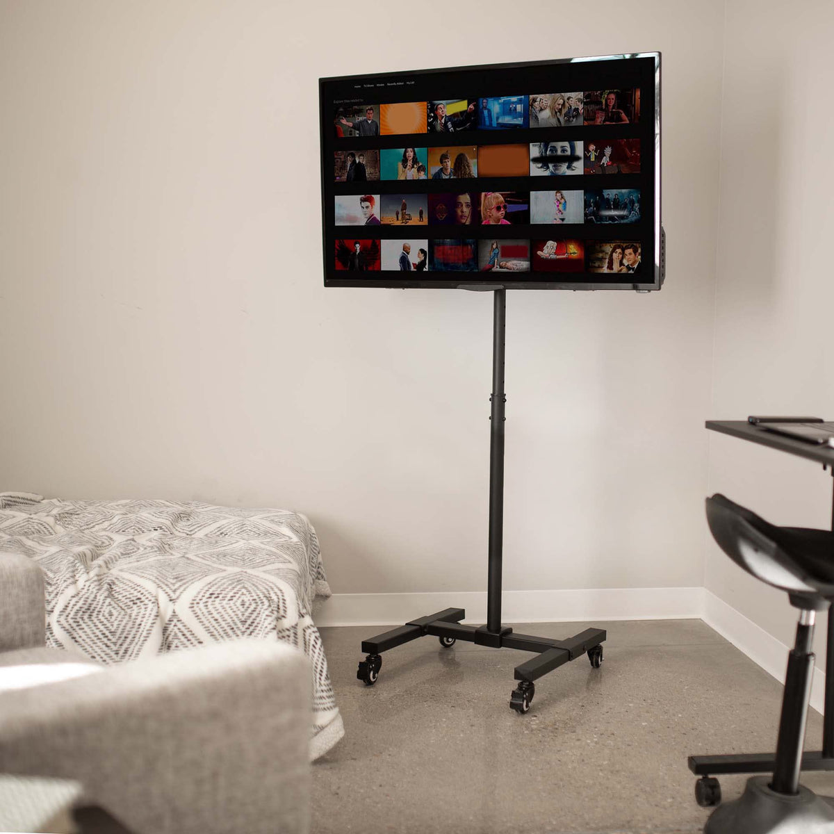 Black Rolling TV Cart for 13 to 50 inch Screens S709999