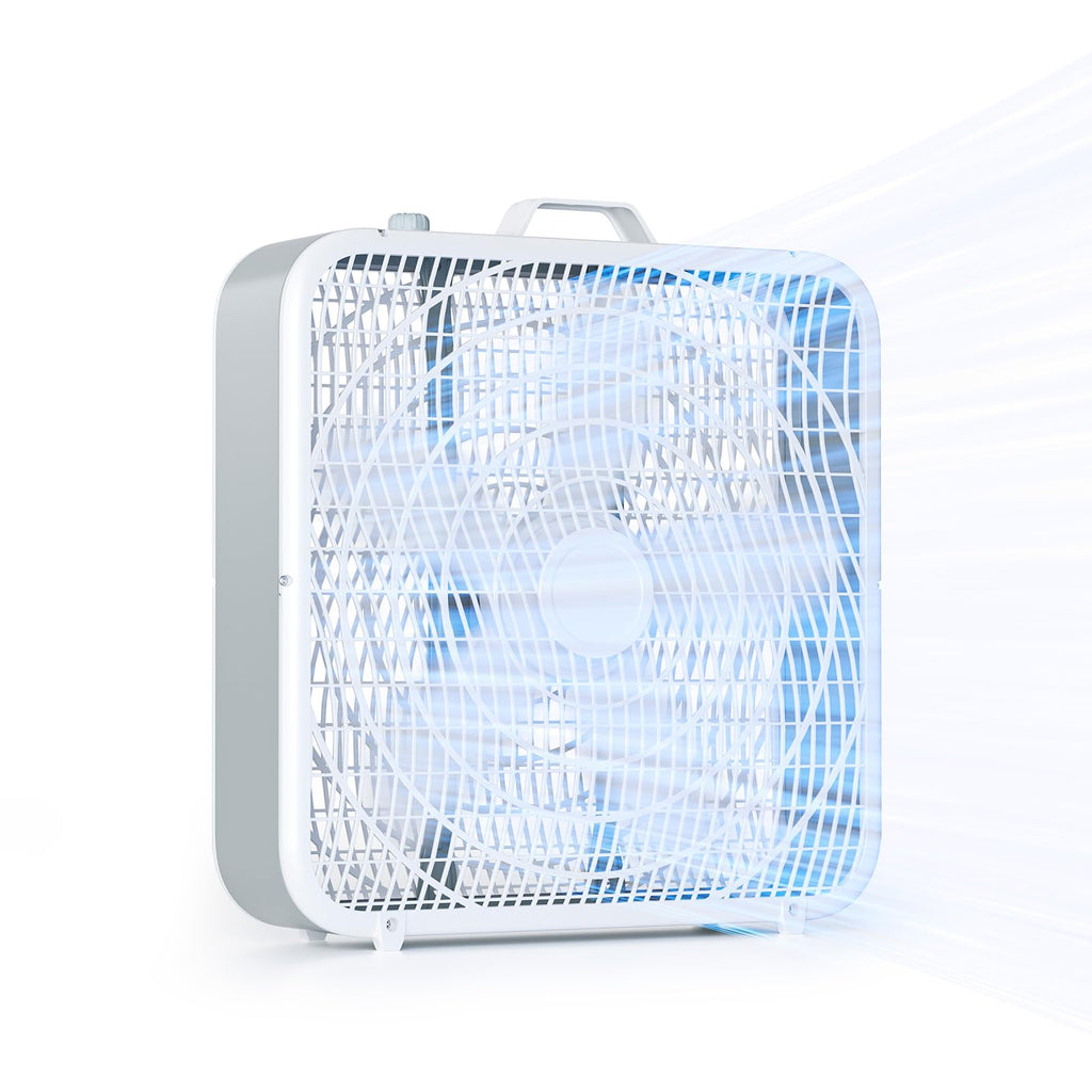 20” Box Floor Fan, 3-Speed White K9325