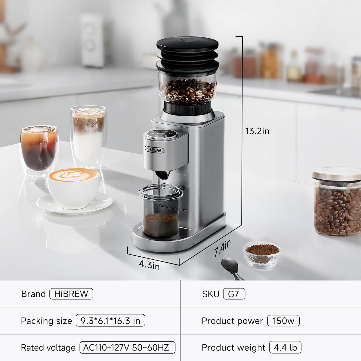 Electric Coffee Grinder with 48 Grind Settings E697821