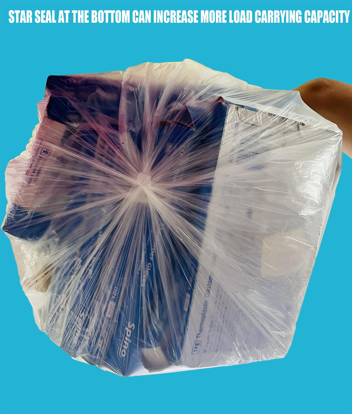 40-45 Gallon Clear Heavy Duty Plastic Trash Bags, 125 Count C834