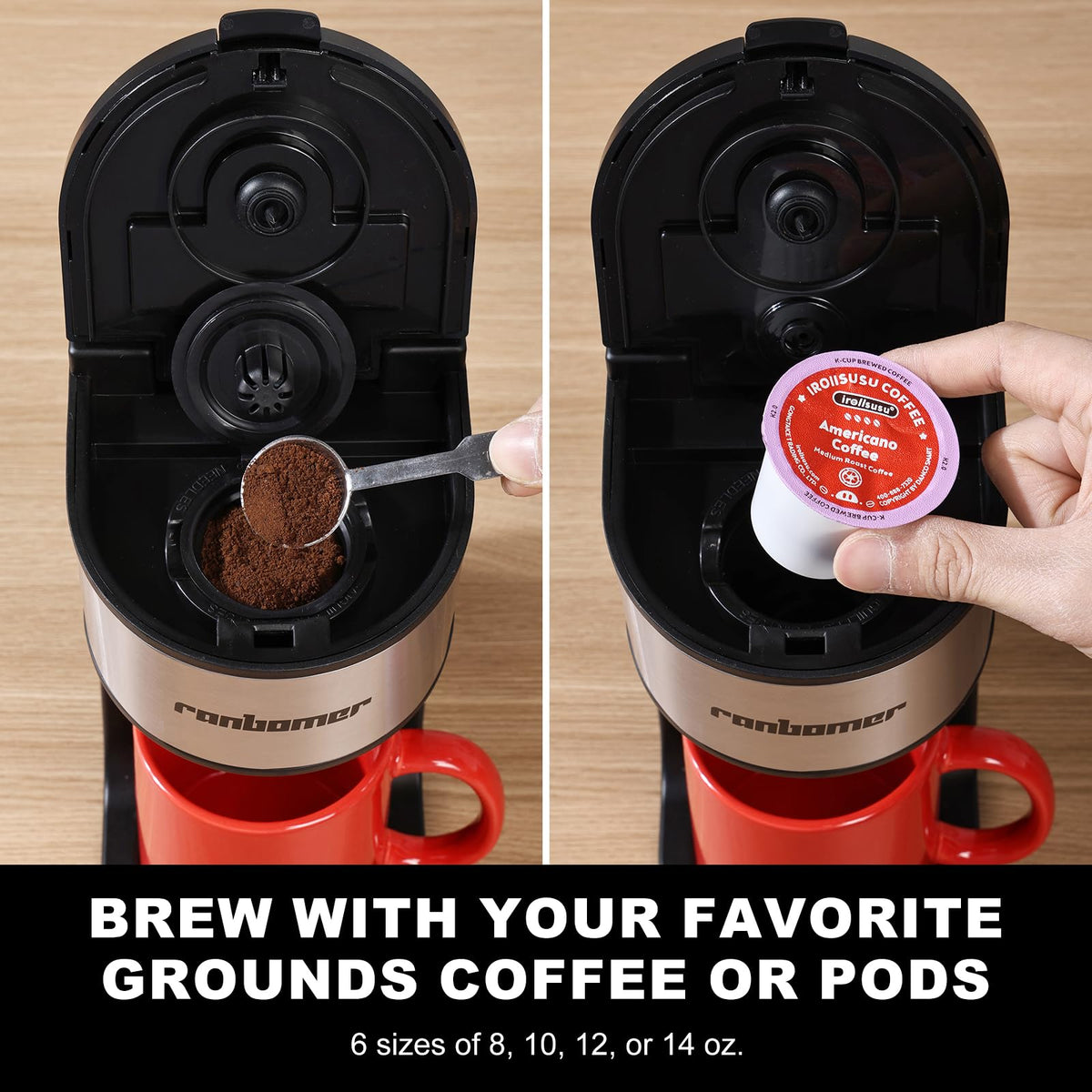 K Cup Single Serve Coffee Maker 2 in 1 C43275