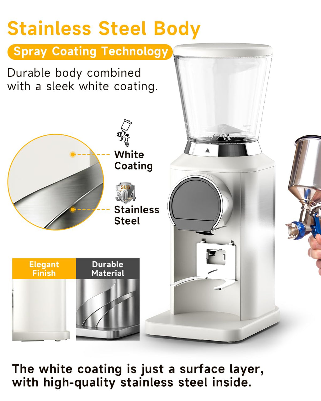Conical Burr Coffee Grinder, 34 Settings X115