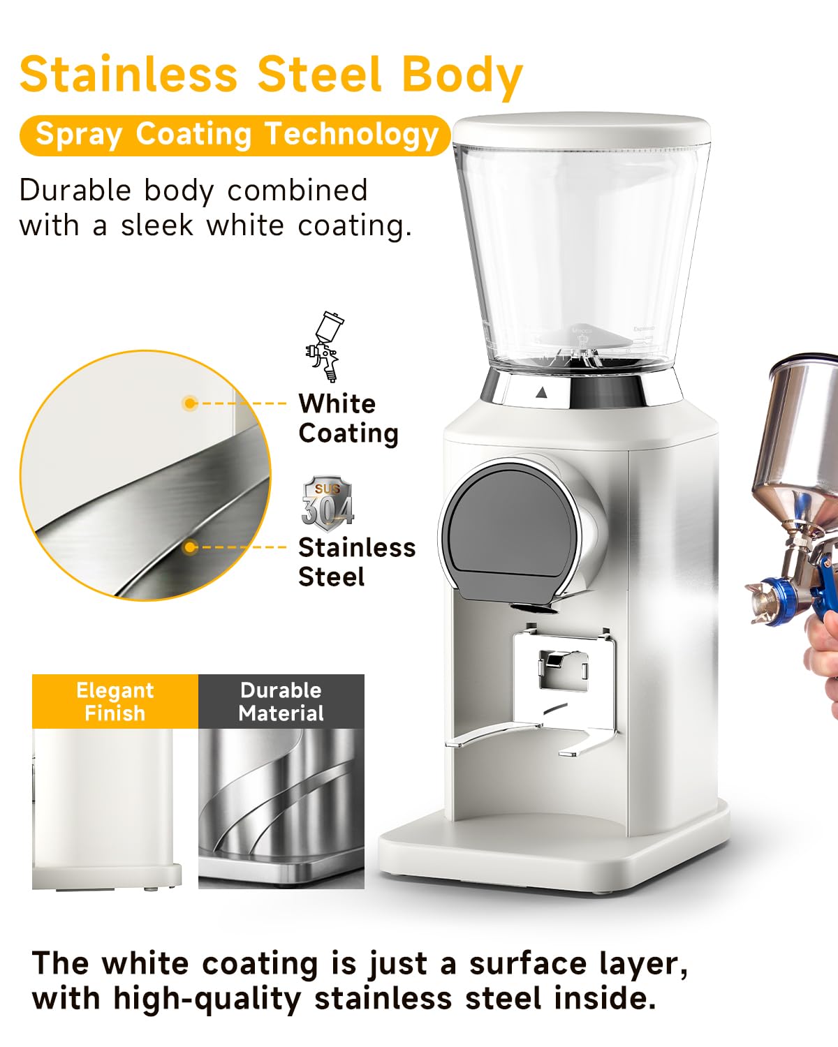 Conical Burr Coffee Grinder, 34 Settings X115