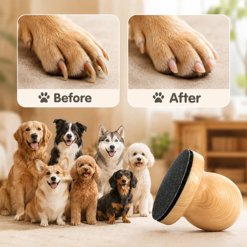 Wooden Dog Nail File Grinder with 4 Sanding Pad K198005