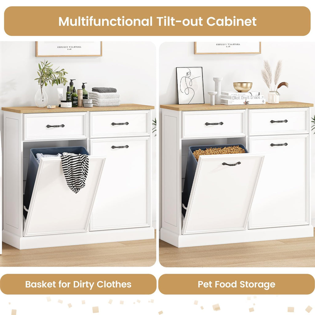 Double Tilt Out Trash Cabinet 20 gal White P969596