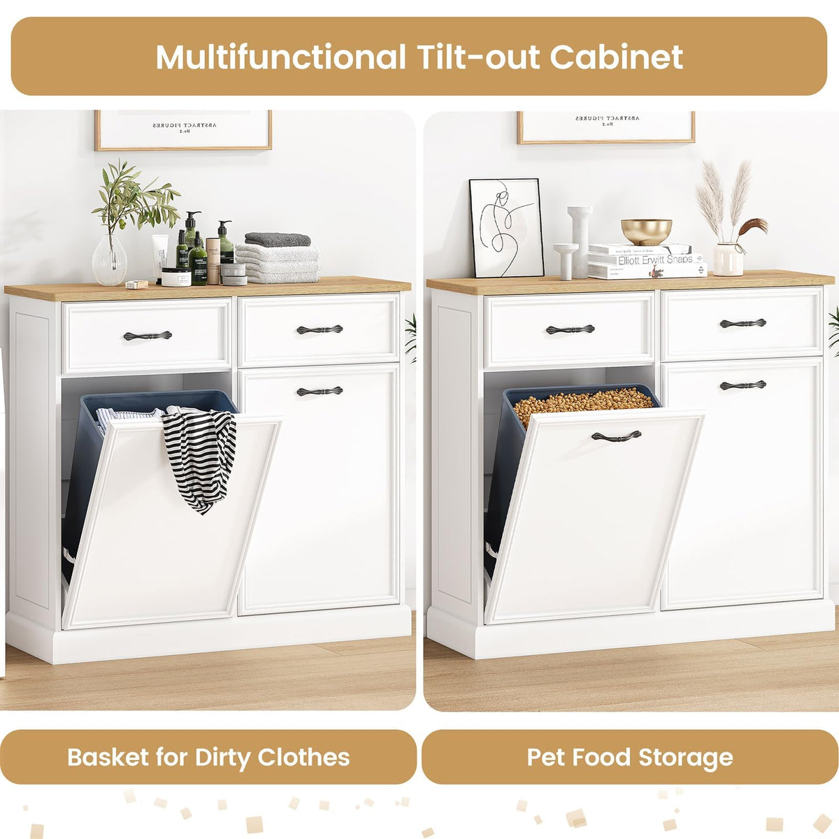 Double Tilt Out Trash Cabinet 20 gal White P969596