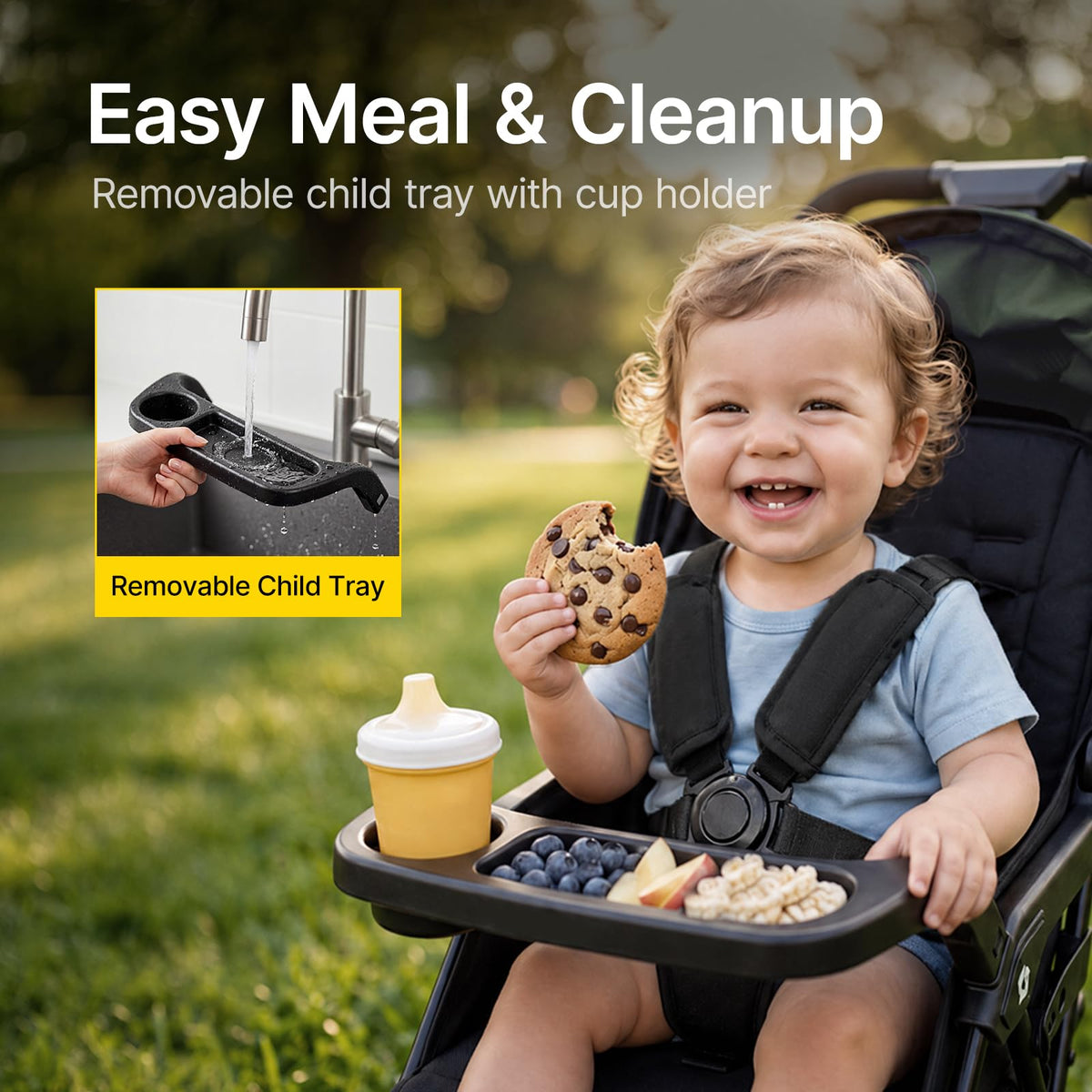 Lightweight Umbrella Travel Stroller with Near-Flat Recline Seat K7343