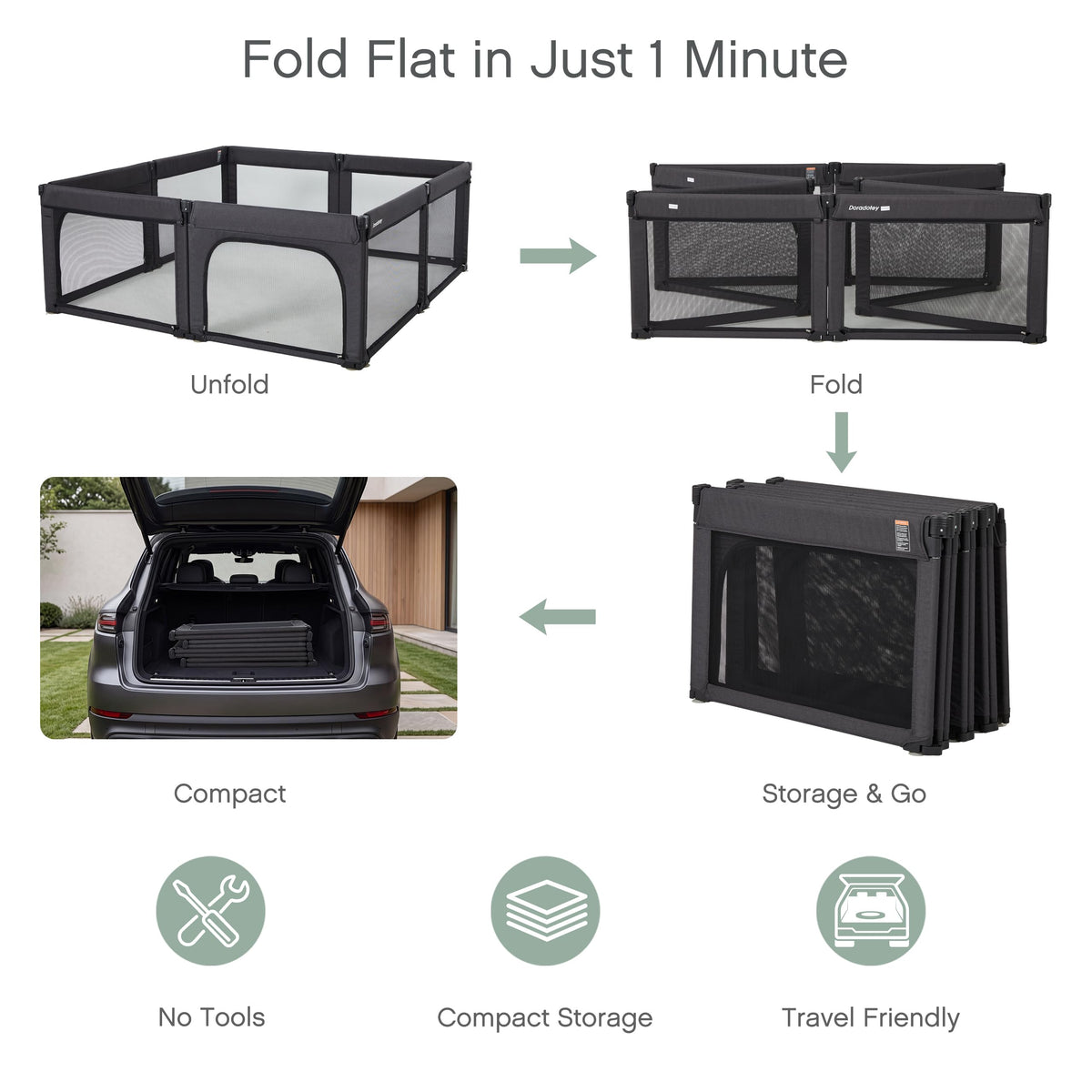 8-Panel Foldable Baby Playpen T48178