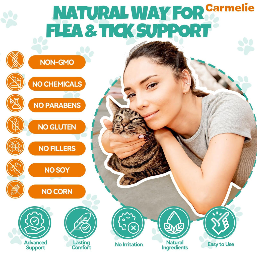 Flea and Tick Prevention for Cat with Vitamins Fish Oil 2 fl oz S2598