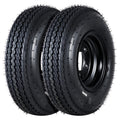 2-Pack Trailer Tire on Rim 4.80-8 4 Lug Black D213929