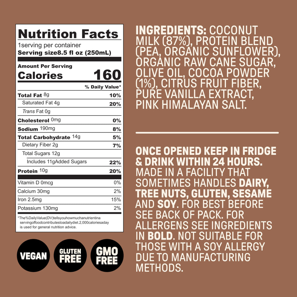 Chocolate Milk, Dairy Free, 10g Protein, 8.5 fl oz, 12 Pack W281