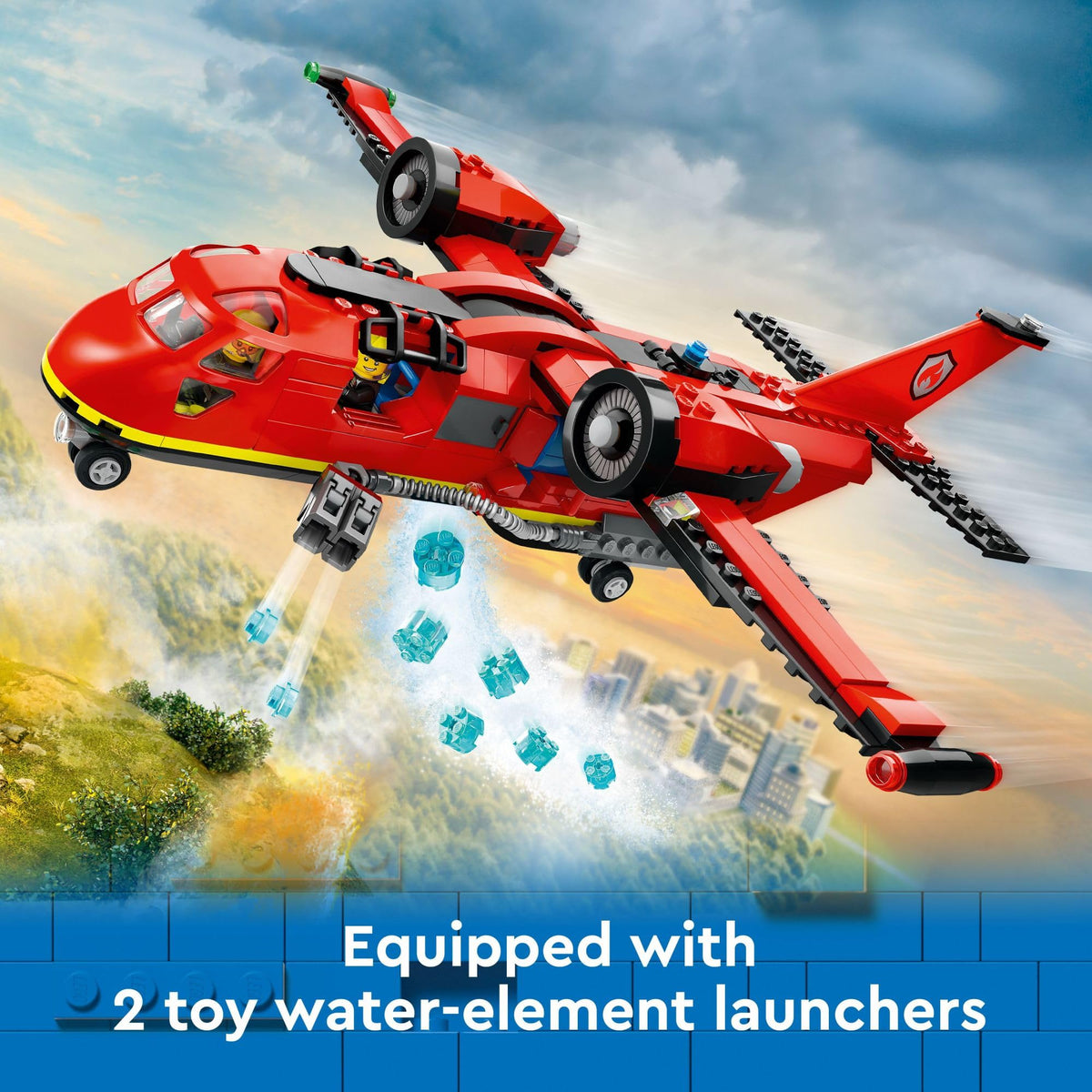 Fire Rescue Plane Toy with 3 Minifigures J88773