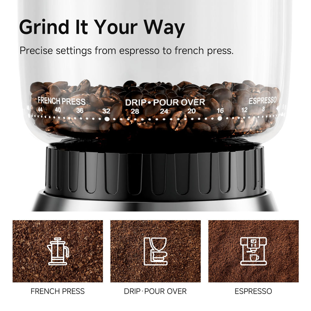 Electric Coffee Grinder with 48 Grind Settings E697821