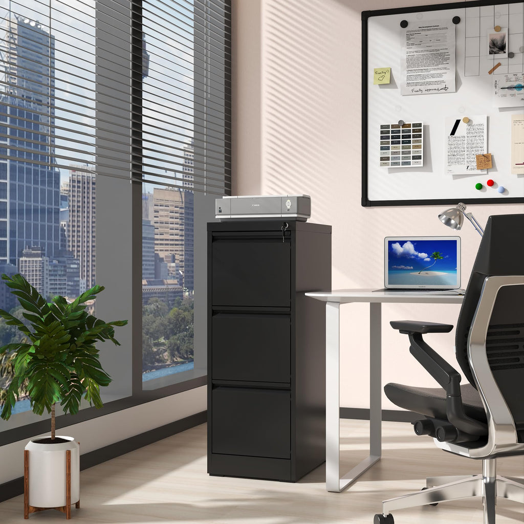3 Drawer Metal File Cabinet with Lock J12029