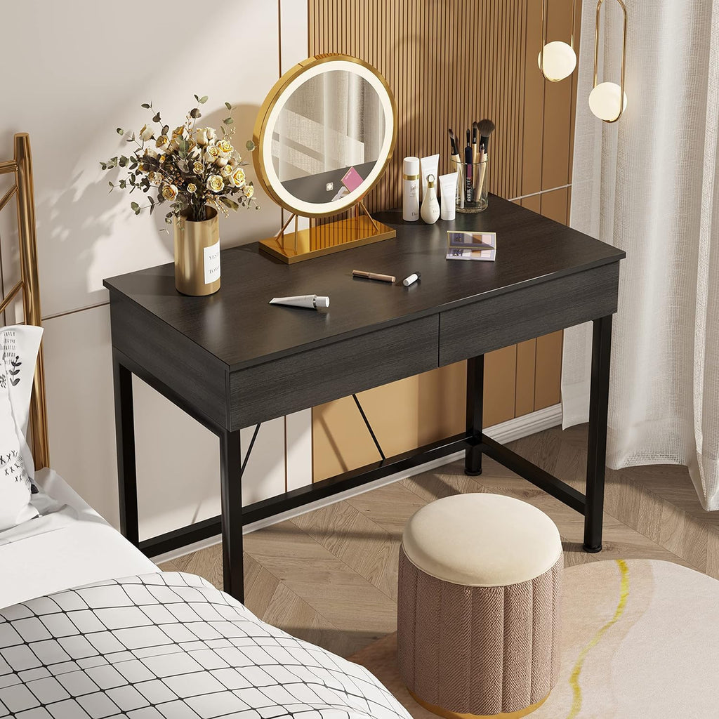 Black Wooden Computer Desk with Drawers G688809