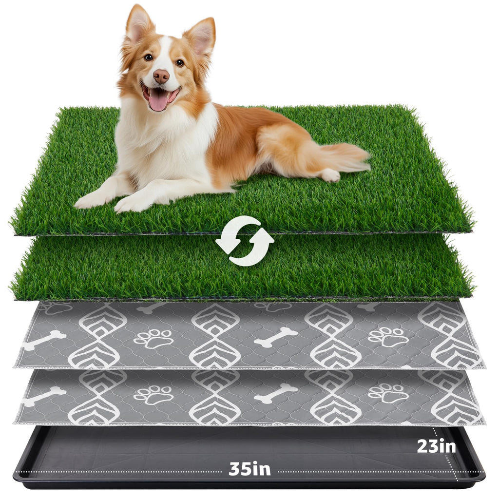 Large Dog Grass Pad with Tray 35x23in A937