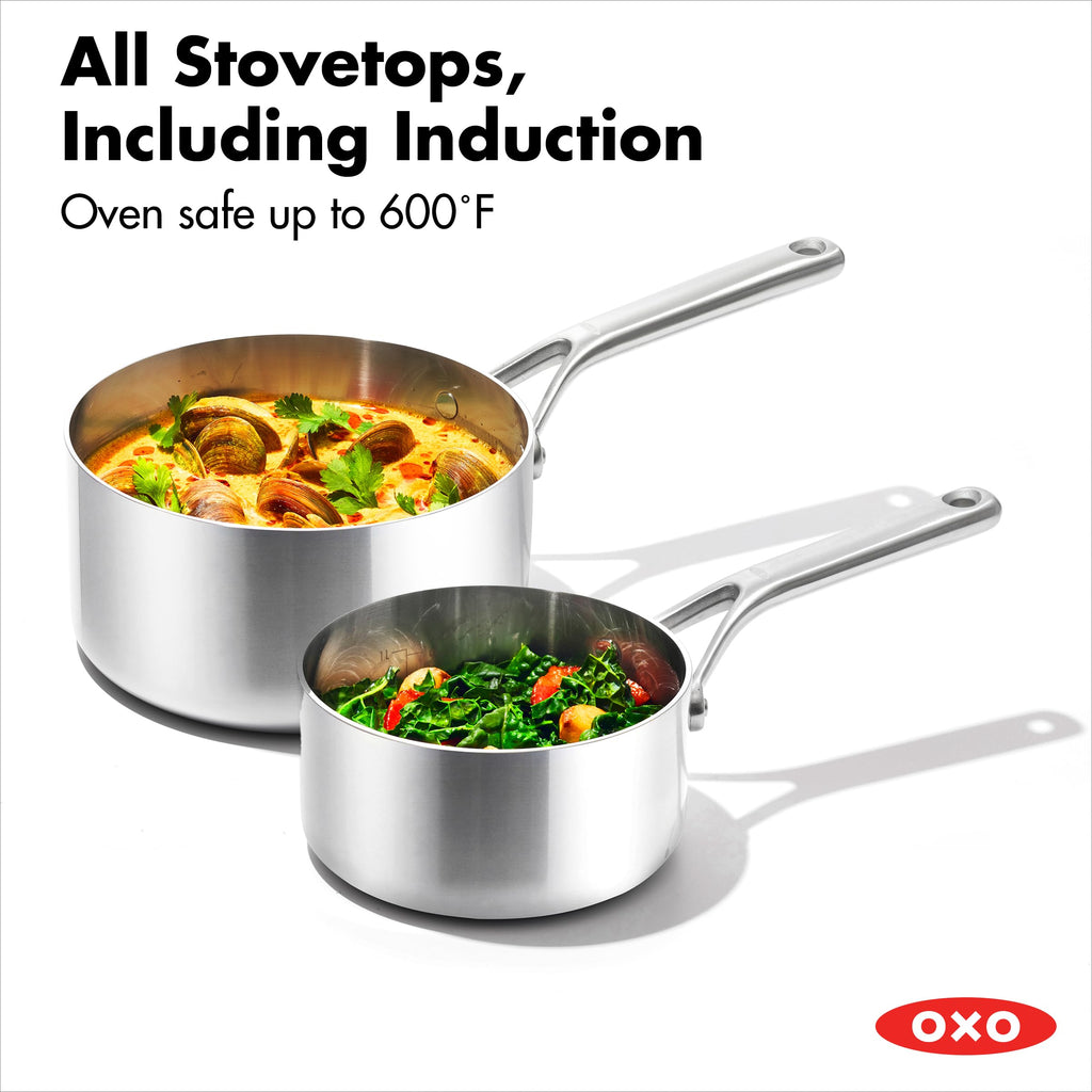 10 Piece Stainless Steel Cookware Set with Ceramic Nonstick Frying Pan T96152