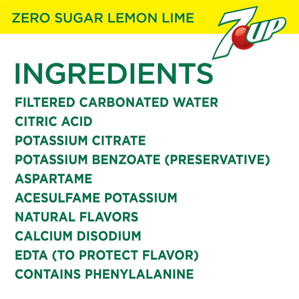 Zero Sugar 7-Up Soda, 12 Oz (Pack of 24) E435