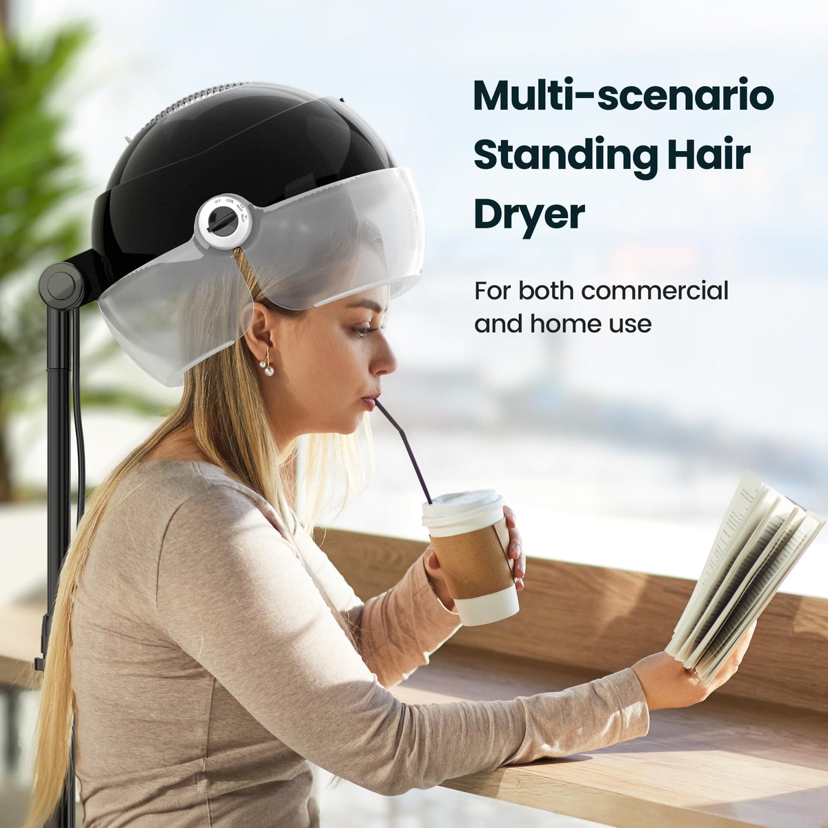 Ionic Hooded Hair Dryer 1875W Gray G334