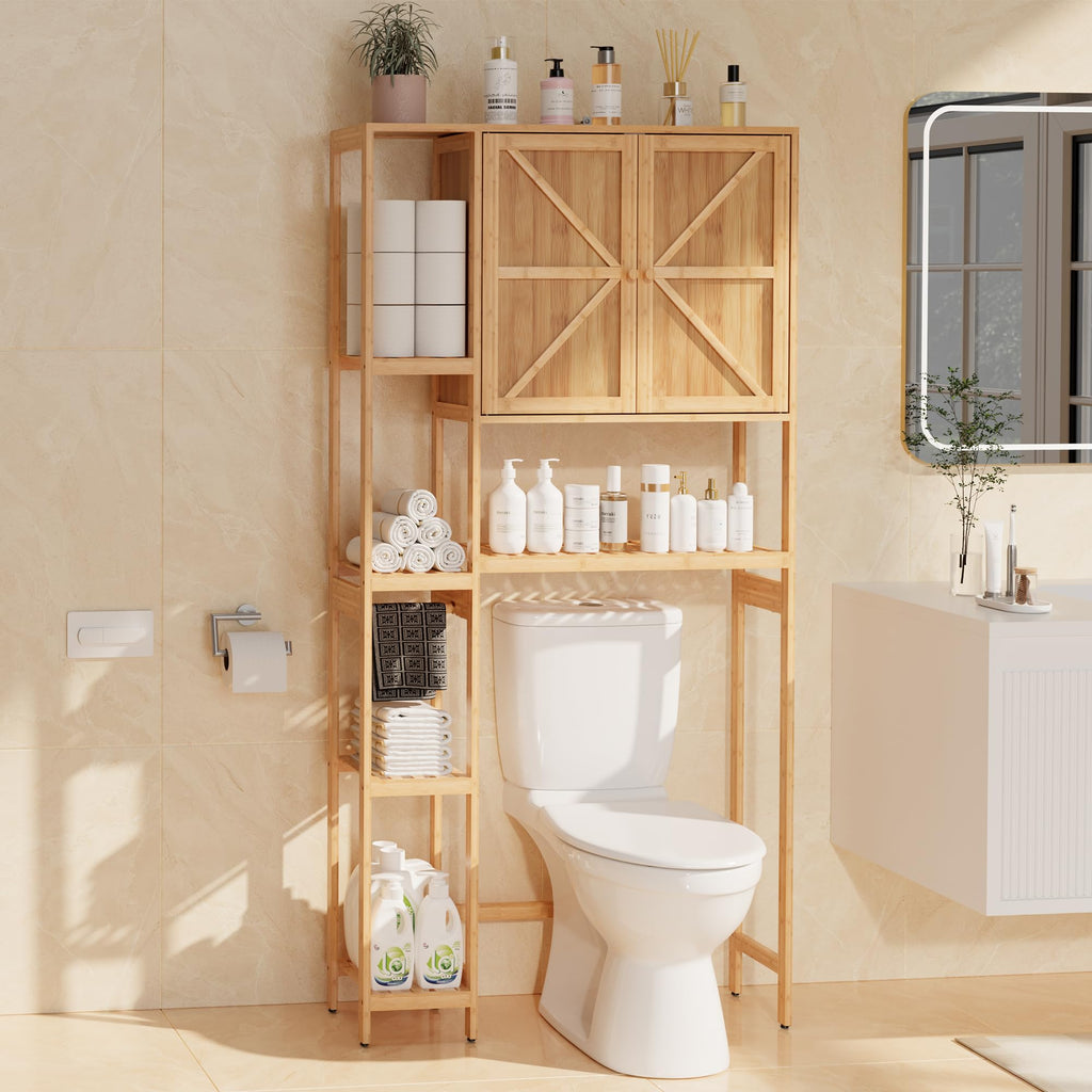 Bamboo Over-the-Toilet Storage Cabinet with Shelves H59255