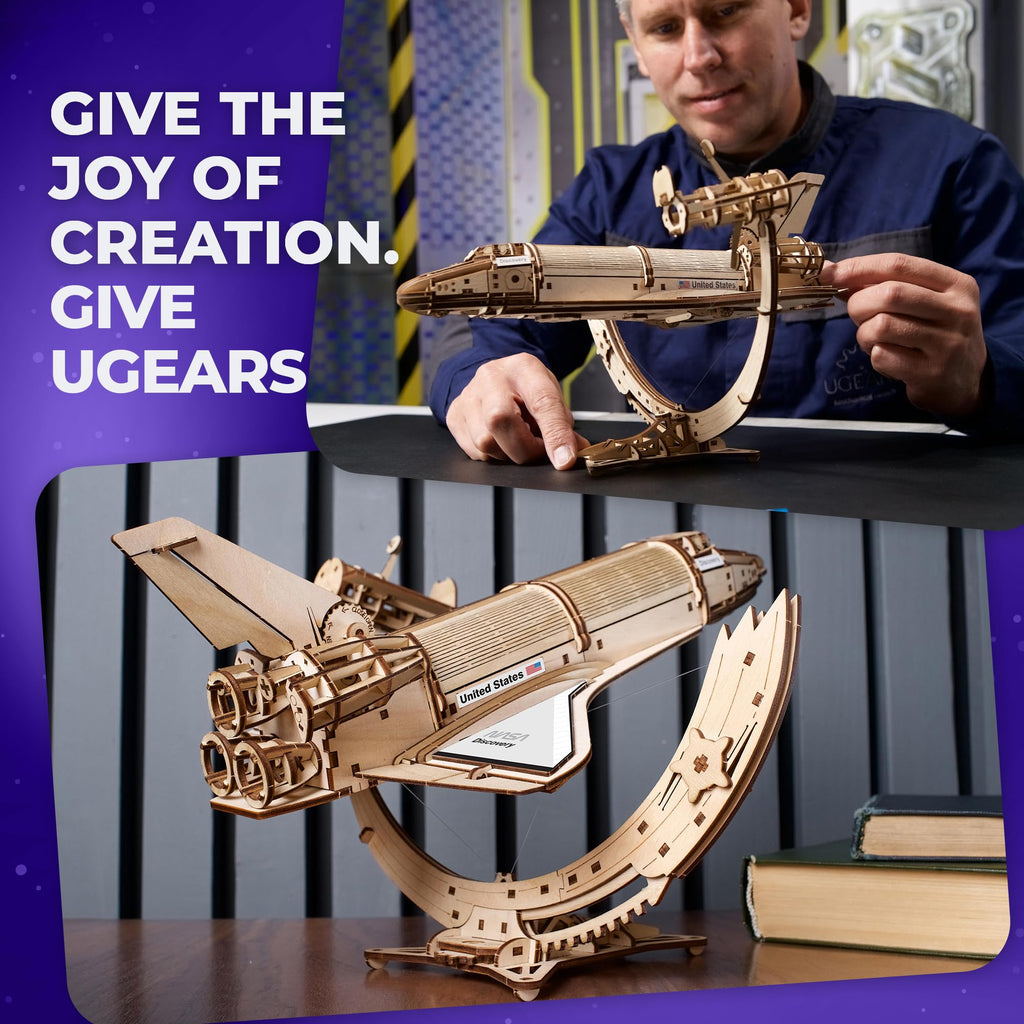 Wooden 3D Puzzle Space Shuttle Model Kit X2136