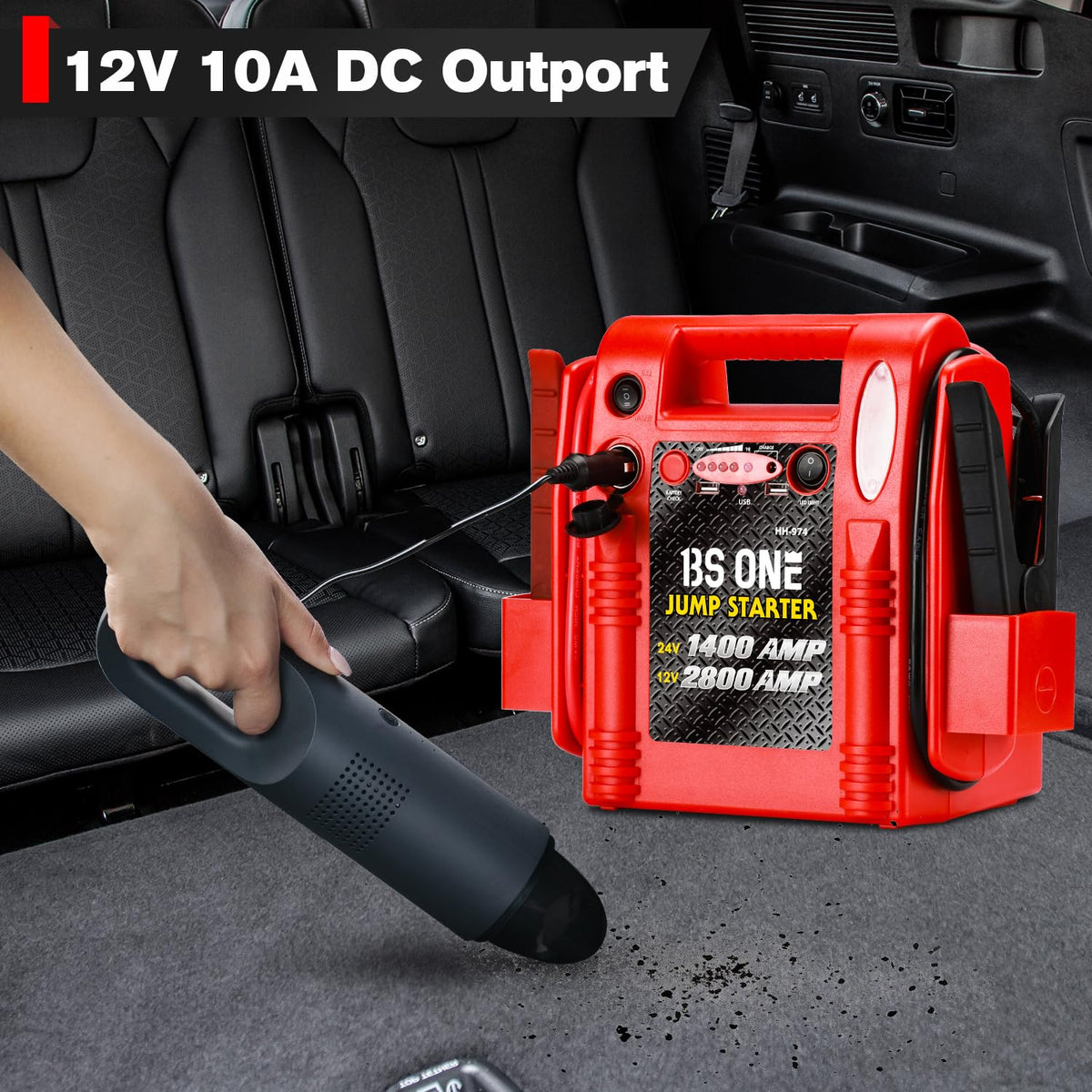 24V / 12V Heavy Duty Jump Starter with USB/DC Output and LED Light P616