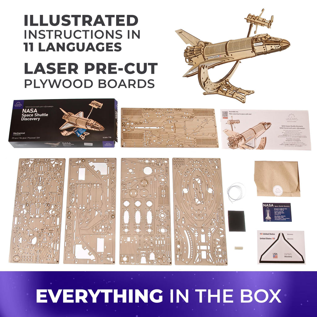 Wooden 3D Puzzle Space Shuttle Model Kit X2136
