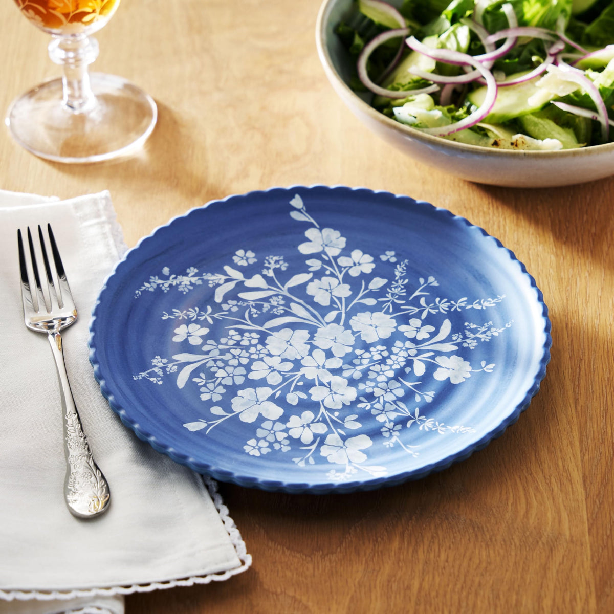 12 Piece Blue Bamboo Melamine Dinnerware Set S988