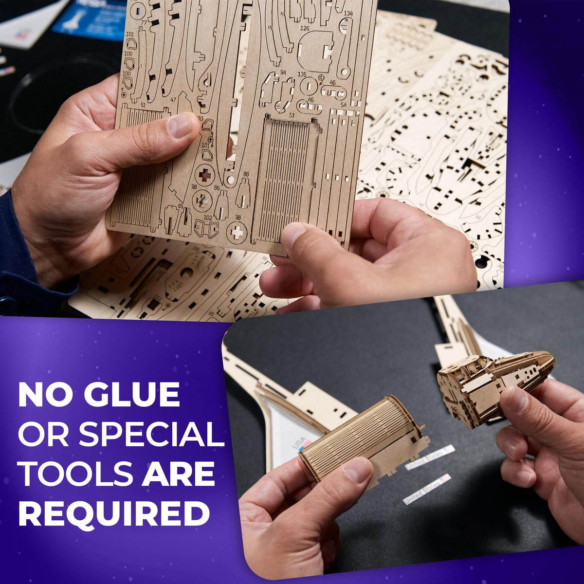 Wooden 3D Puzzle Space Shuttle Model Kit X2136
