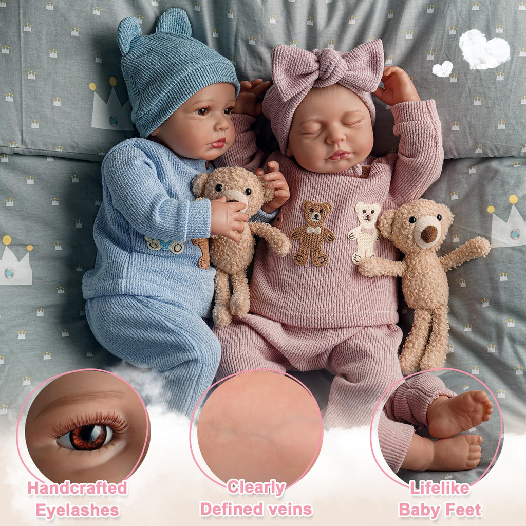 20 Inch Lifelike Reborn Baby Dolls Twins M213390