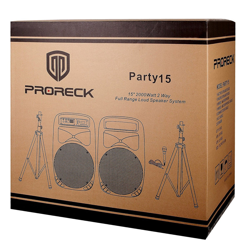 Portable 15-Inch 2000 Watt 2-Way Powered PA Speaker System U815020