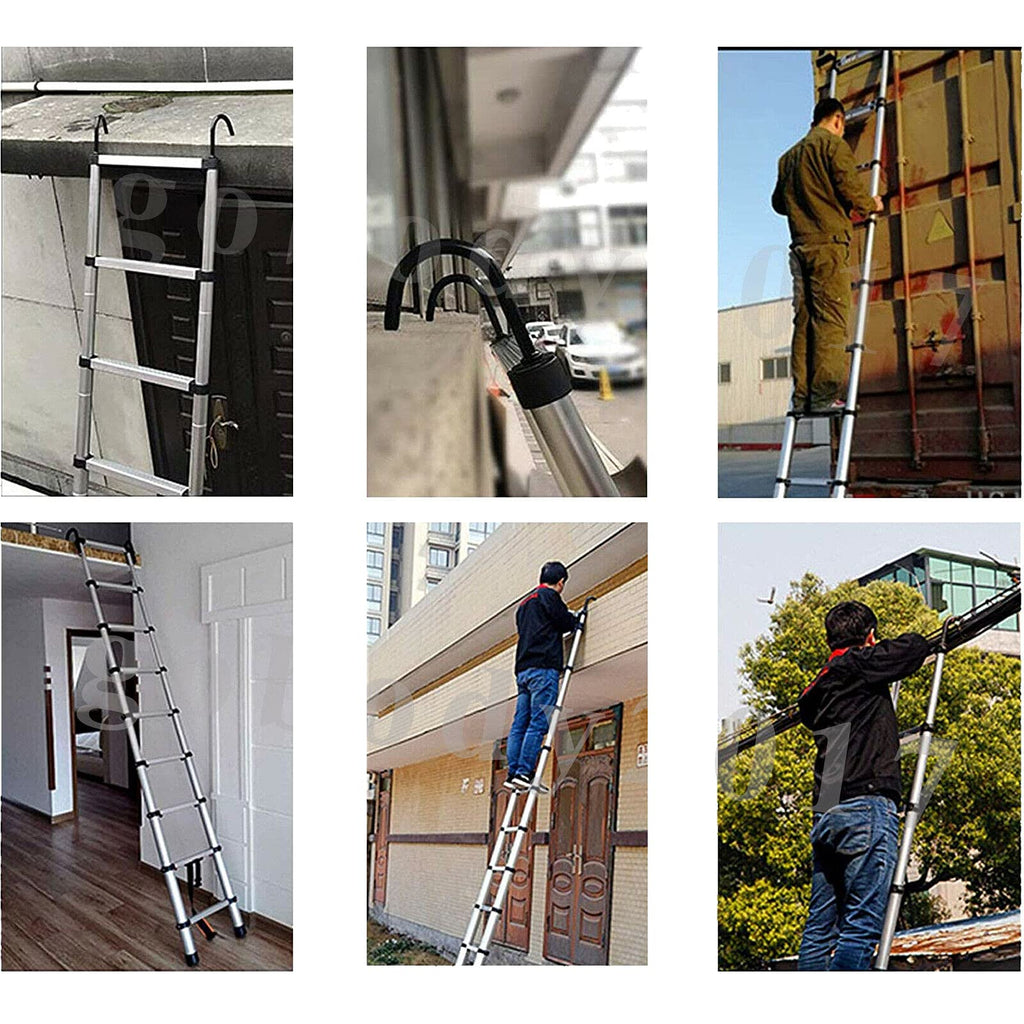 Aluminum Telescoping Extension Ladder 330 Lb Capacity T61696