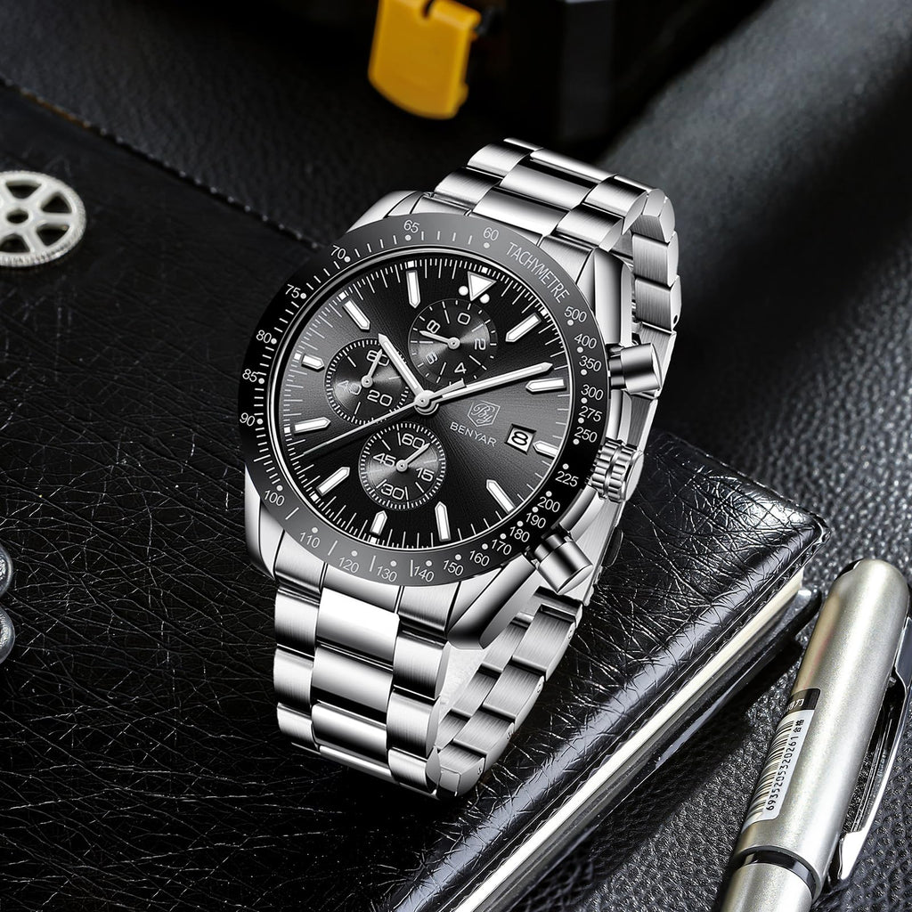 Analog Quartz Chronograph Waterproof Luminous Silicone Strap Watch L903833