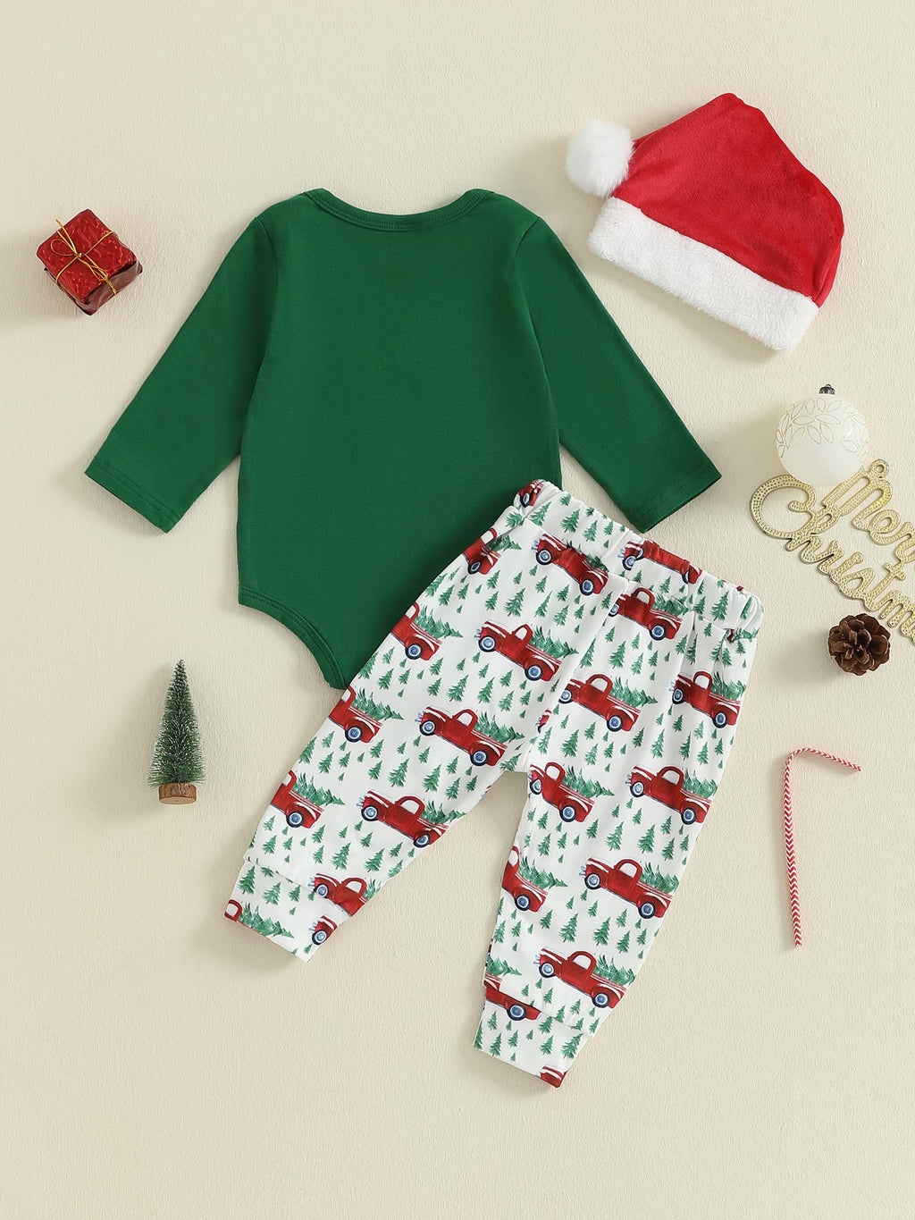 Christmas Baby Boy Outfit Newborn Romper Pant Headband O80750