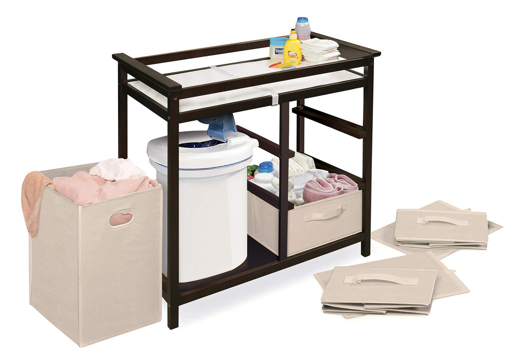 Baby Changing Table with Laundry Hamper and 3 Storage Drawers R392693