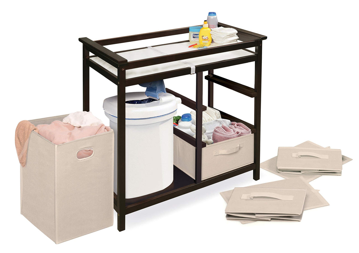 Baby Changing Table with Laundry Hamper and 3 Storage Drawers R392693