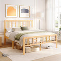 14 Inch Solid Bamboo Wood Full Size Platform Bed Frame with Headboard N3979