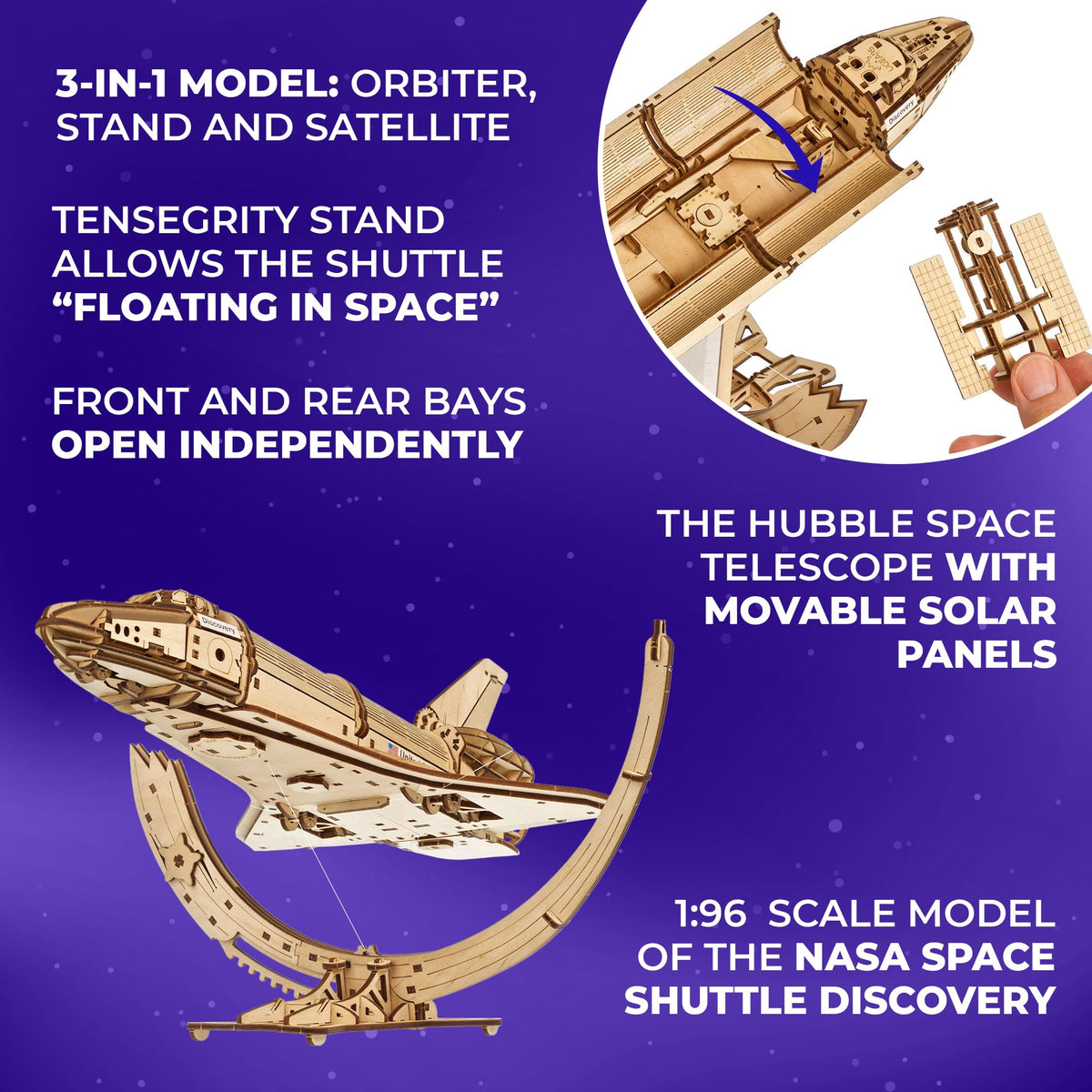 Wooden 3D Puzzle Space Shuttle Model Kit X2136