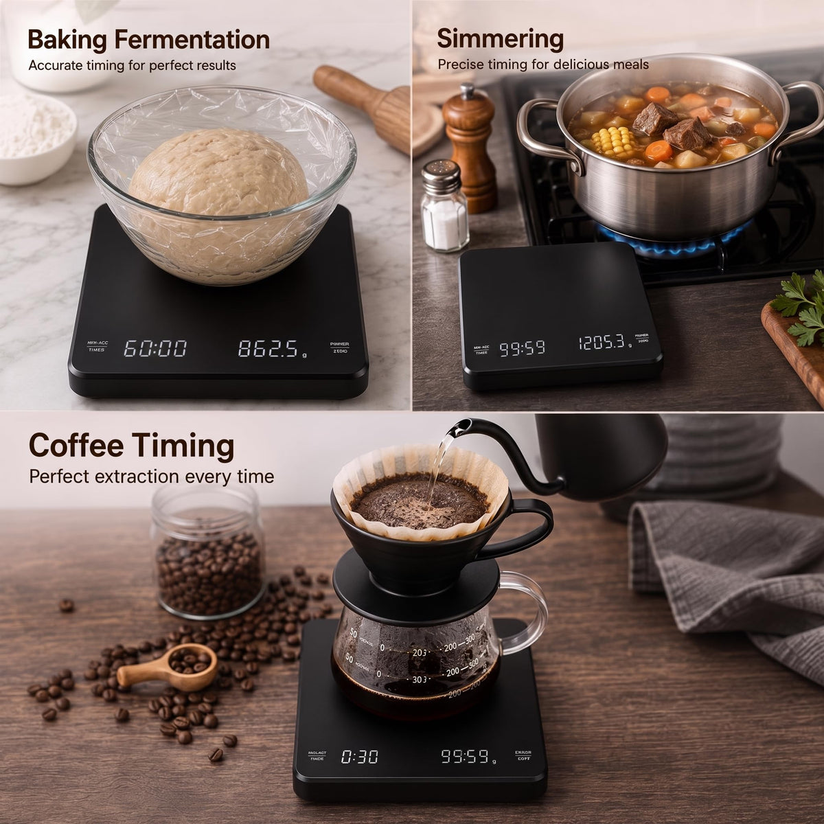 Rechargeable Digital Coffee Scale with Timer M8466