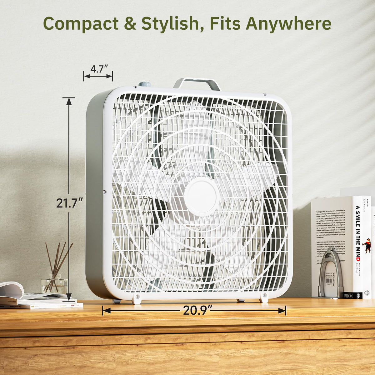 20” Box Floor Fan, 3-Speed White K9325