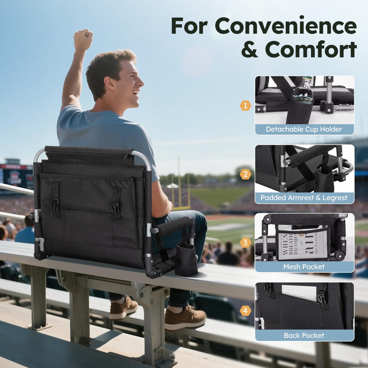 2 Pack Folding Stadium Seats H93536