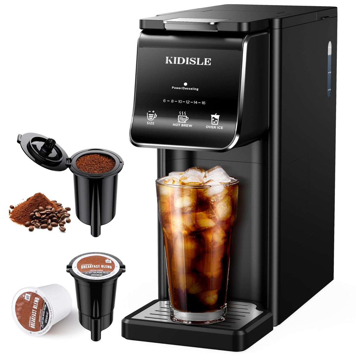 Black Single Serve Coffee Maker with 40oz Water Tank G2628