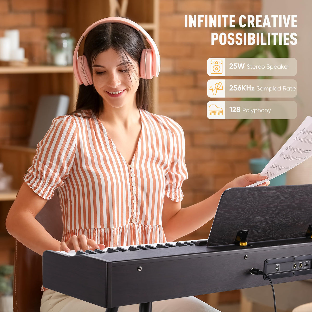 88 Key Weighted Hammer Action Digital Piano with 3-Pedal H737983