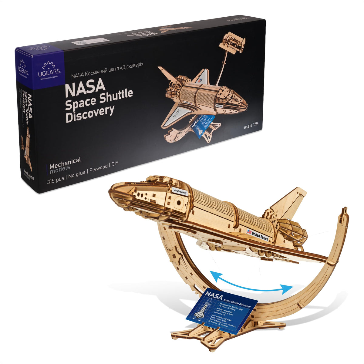 Wooden 3D Puzzle Space Shuttle Model Kit X2136