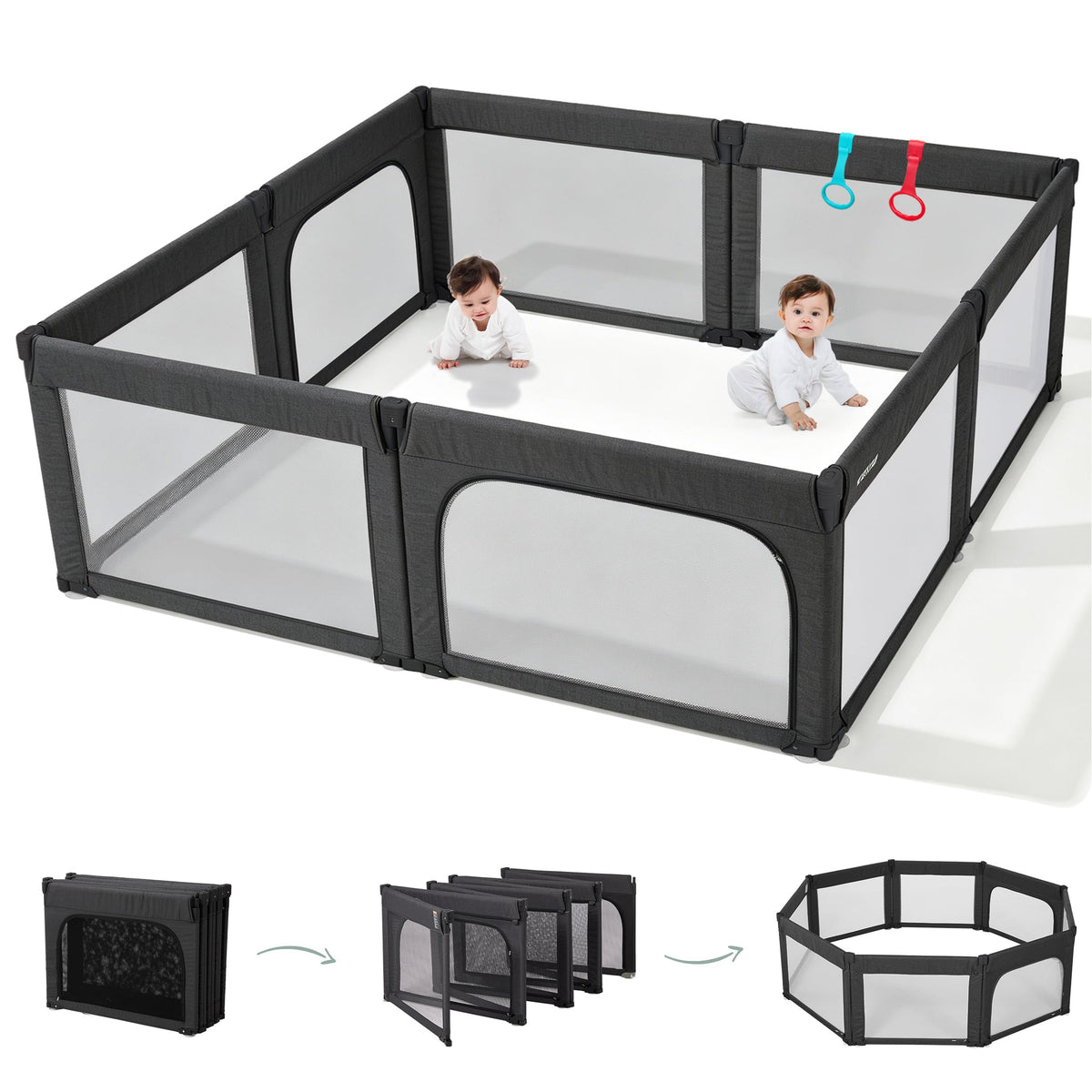 8-Panel Foldable Baby Playpen T48178