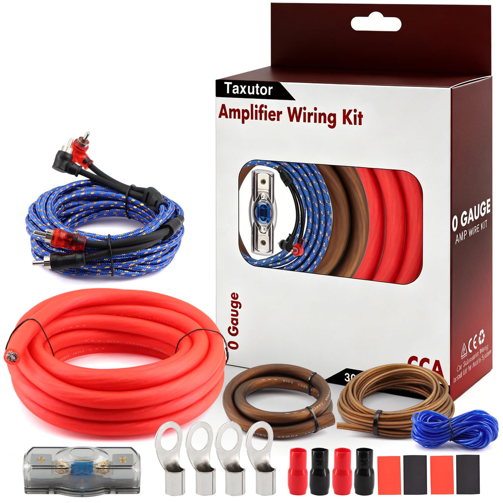 0 Gauge Amp Wiring Kit 3000W with 100A Fuse & RCA Cable H97898